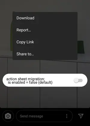 Change the layout of actions in photos disabled